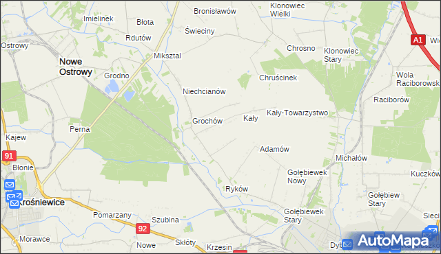 mapa Grochówek, Grochówek na mapie Targeo