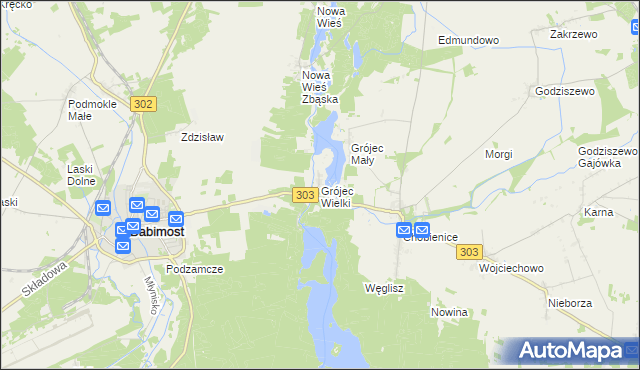 mapa Grójec Wielki gmina Siedlec, Grójec Wielki gmina Siedlec na mapie Targeo