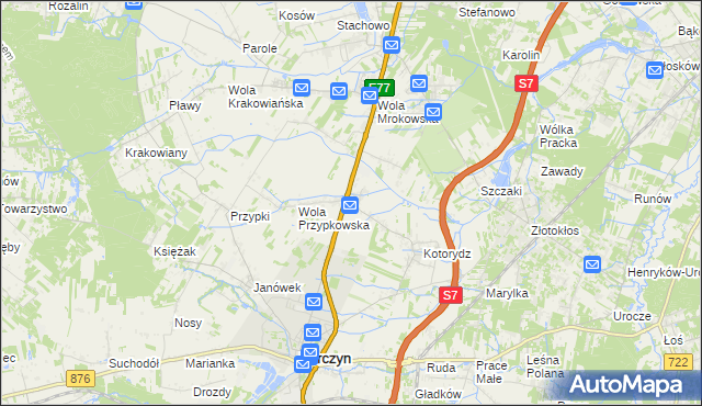 mapa Grzędy gmina Tarczyn, Grzędy gmina Tarczyn na mapie Targeo