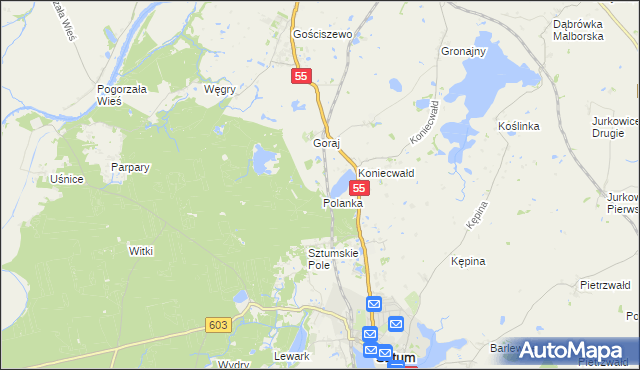 mapa Grzępa gmina Sztum, Grzępa gmina Sztum na mapie Targeo