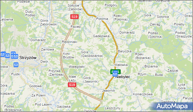 mapa Gwoździanka, Gwoździanka na mapie Targeo