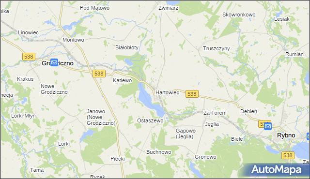 mapa Hartowiec, Hartowiec na mapie Targeo