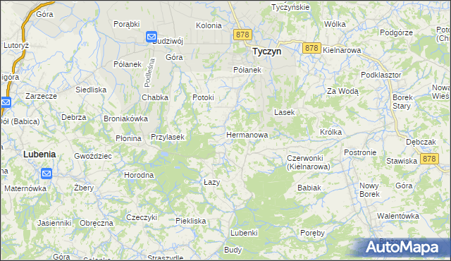 mapa Hermanowa, Hermanowa na mapie Targeo