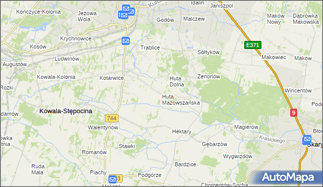 mapa Huta Mazowszańska, Huta Mazowszańska na mapie Targeo