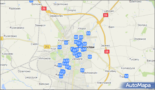 mapa Inowrocławia, Inowrocław na mapie Targeo