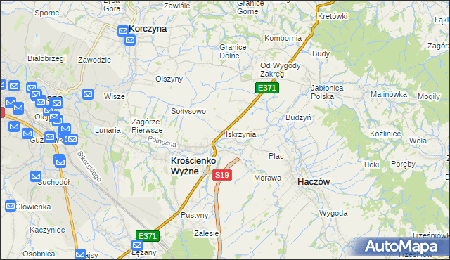 mapa Iskrzynia, Iskrzynia na mapie Targeo