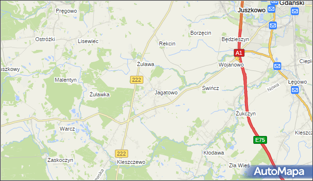 mapa Jagatowo, Jagatowo na mapie Targeo