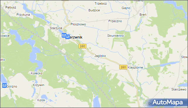 mapa Jaglisko, Jaglisko na mapie Targeo