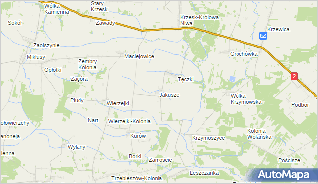 mapa Jakusze, Jakusze na mapie Targeo