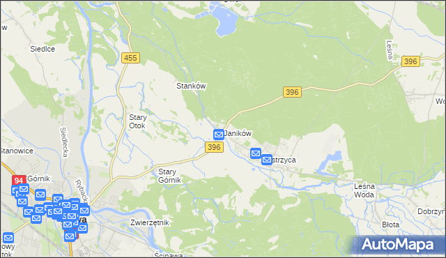 mapa Janików gmina Oława, Janików gmina Oława na mapie Targeo