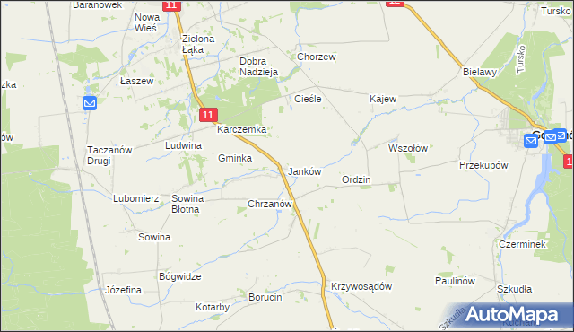 mapa Janków gmina Pleszew, Janków gmina Pleszew na mapie Targeo