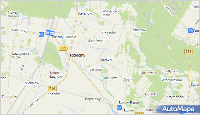 mapa Janków gmina Rokiciny, Janków gmina Rokiciny na mapie Targeo