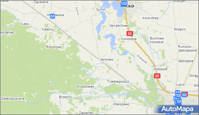 mapa Jankowo gmina Lipno, Jankowo gmina Lipno na mapie Targeo