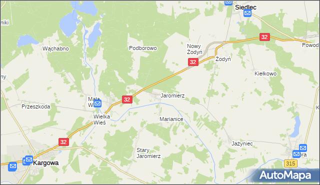mapa Jaromierz gmina Siedlec, Jaromierz gmina Siedlec na mapie Targeo