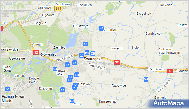 mapa Jasin gmina Swarzędz, Jasin gmina Swarzędz na mapie Targeo