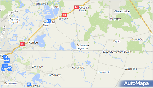 mapa Jaśkowice Legnickie, Jaśkowice Legnickie na mapie Targeo