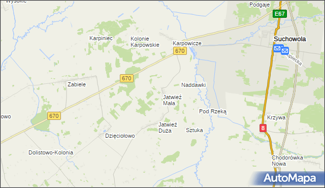 mapa Jatwieź Mała, Jatwieź Mała na mapie Targeo