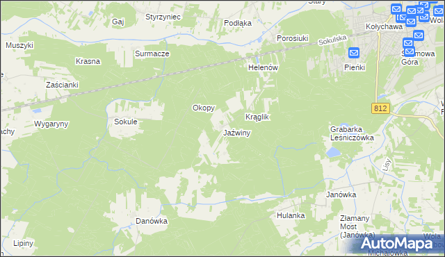 mapa Jaźwiny gmina Biała Podlaska, Jaźwiny gmina Biała Podlaska na mapie Targeo