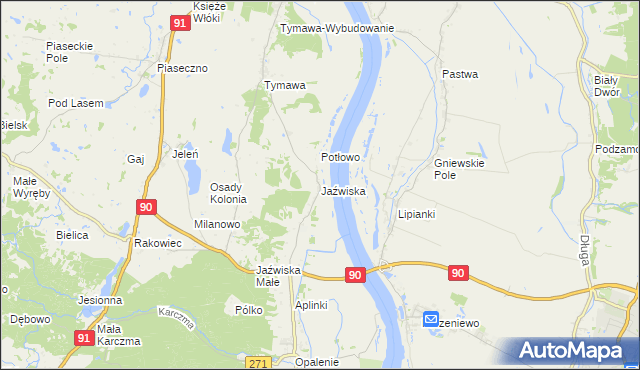 mapa Jaźwiska, Jaźwiska na mapie Targeo