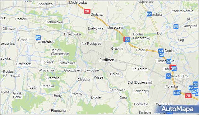 mapa Jedlicze, Jedlicze na mapie Targeo