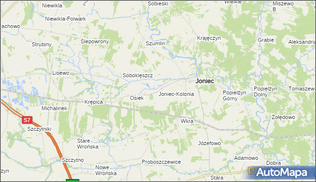mapa Joniec-Kolonia, Joniec-Kolonia na mapie Targeo