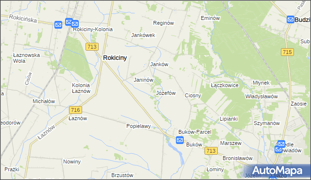 mapa Józefów gmina Ujazd, Józefów gmina Ujazd na mapie Targeo