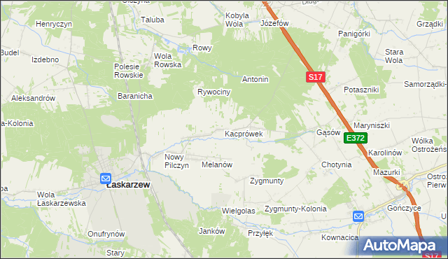 mapa Kacprówek, Kacprówek na mapie Targeo