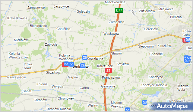 mapa Kacprowice, Kacprowice na mapie Targeo