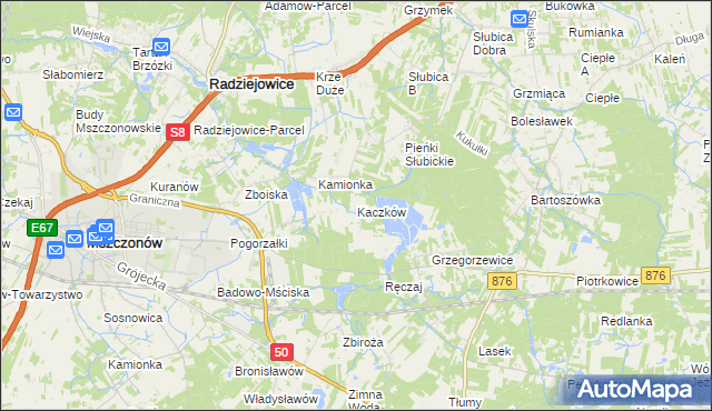 mapa Kaczków, Kaczków na mapie Targeo