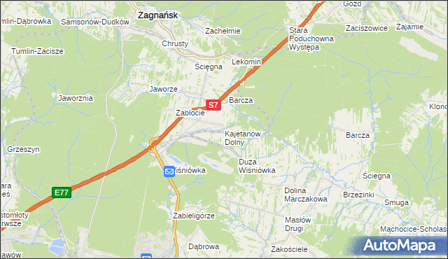 mapa Kajetanów Dolny, Kajetanów Dolny na mapie Targeo