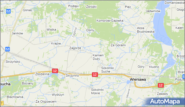 mapa Kamień Duży gmina Wieniawa, Kamień Duży gmina Wieniawa na mapie Targeo
