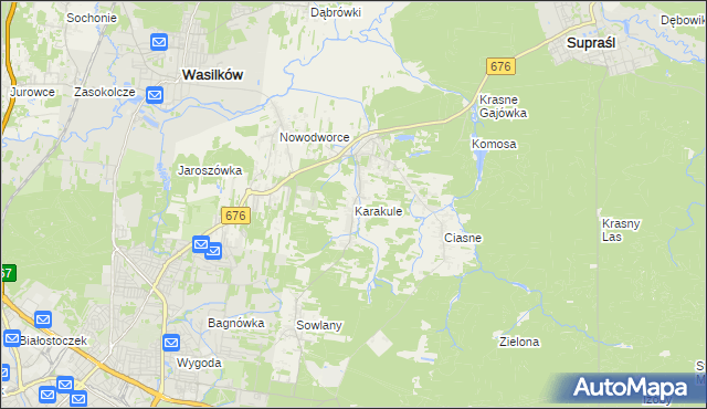 mapa Karakule, Karakule na mapie Targeo