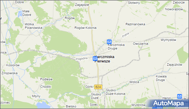 mapa Karczmiska Pierwsze, Karczmiska Pierwsze na mapie Targeo