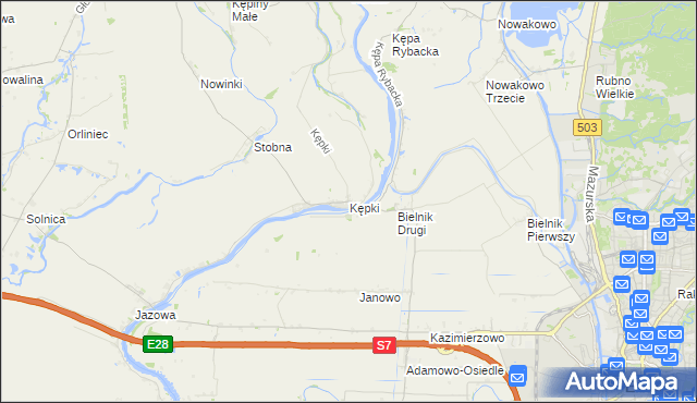 mapa Kępki gmina Nowy Dwór Gdański, Kępki gmina Nowy Dwór Gdański na mapie Targeo
