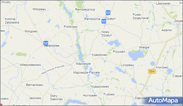 mapa Kijaszkowo gmina Czernikowo, Kijaszkowo gmina Czernikowo na mapie Targeo