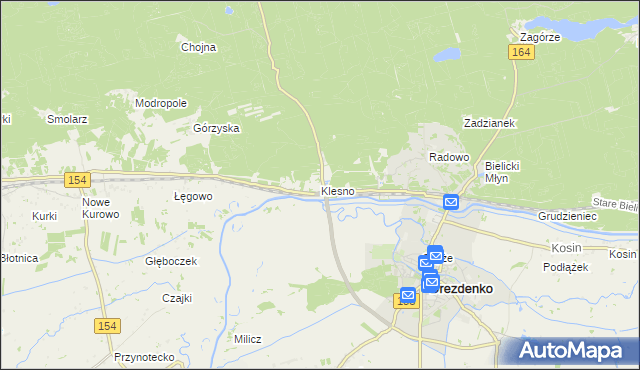 mapa Klesno, Klesno na mapie Targeo