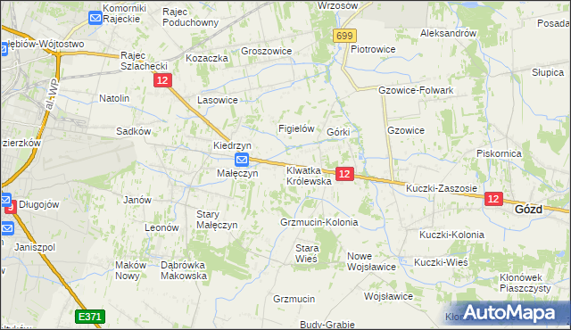 mapa Klwatka Królewska, Klwatka Królewska na mapie Targeo