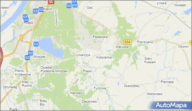 mapa Kobylanka gmina Grudziądz, Kobylanka gmina Grudziądz na mapie Targeo