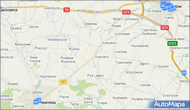 mapa Kobylany gmina Opatów, Kobylany gmina Opatów na mapie Targeo