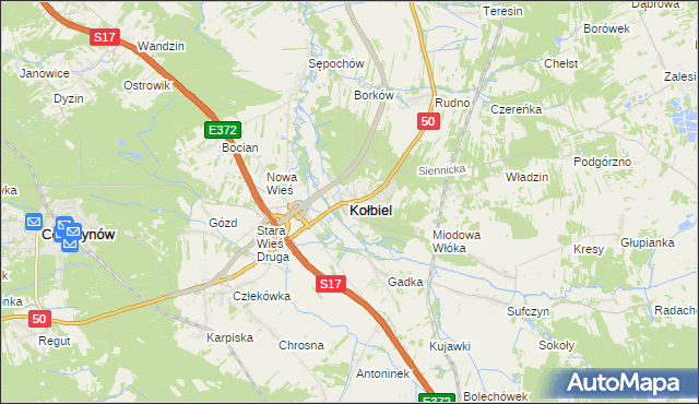 mapa Kołbiel, Kołbiel na mapie Targeo