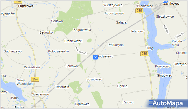 mapa Kołodziejewo, Kołodziejewo na mapie Targeo