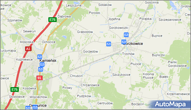 mapa Kolonia Gorzędów, Kolonia Gorzędów na mapie Targeo