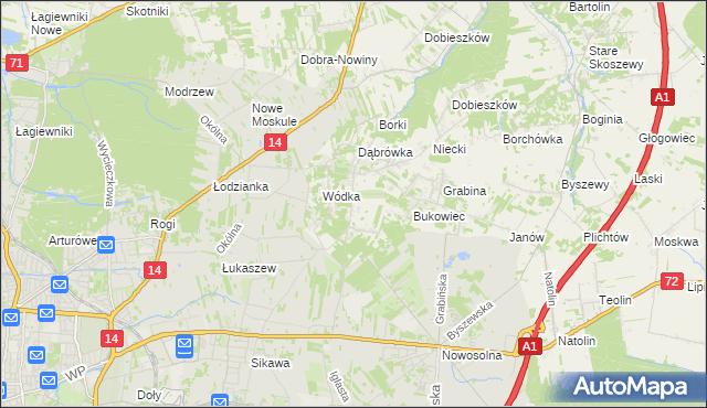 mapa Kopanka gmina Nowosolna, Kopanka gmina Nowosolna na mapie Targeo