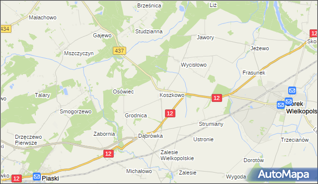 mapa Koszkowo, Koszkowo na mapie Targeo