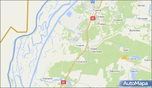 mapa Krajnik, Krajnik na mapie Targeo