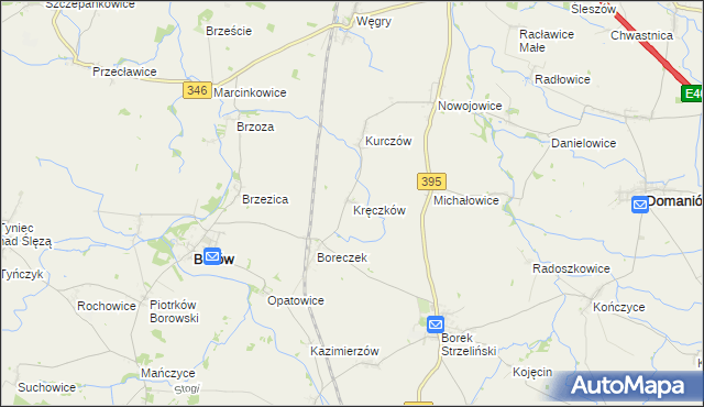 mapa Kręczków, Kręczków na mapie Targeo