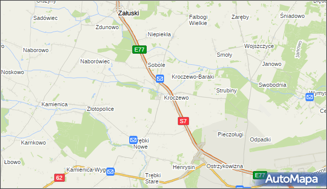 mapa Kroczewo, Kroczewo na mapie Targeo