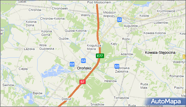 mapa Krogulcza Sucha, Krogulcza Sucha na mapie Targeo