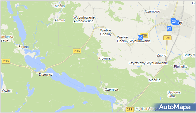 mapa Krównia, Krównia na mapie Targeo