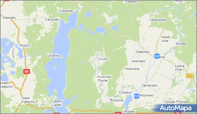 mapa Krutyń, Krutyń na mapie Targeo